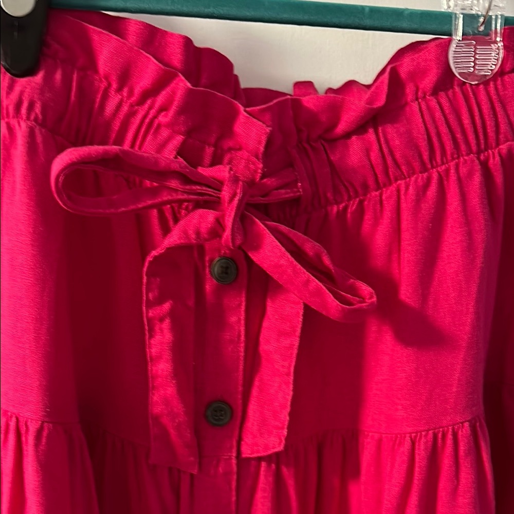 Universal Thread Vibrant Pink Button-Down Midi Sk… - image 2